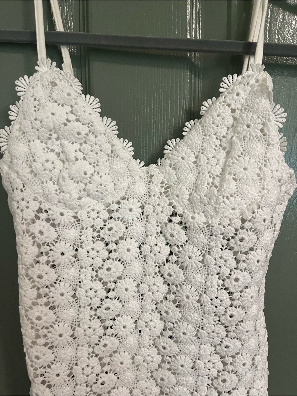 H&M White Floral Crochet One-Piece Bodysuit - Picture 2 of 5